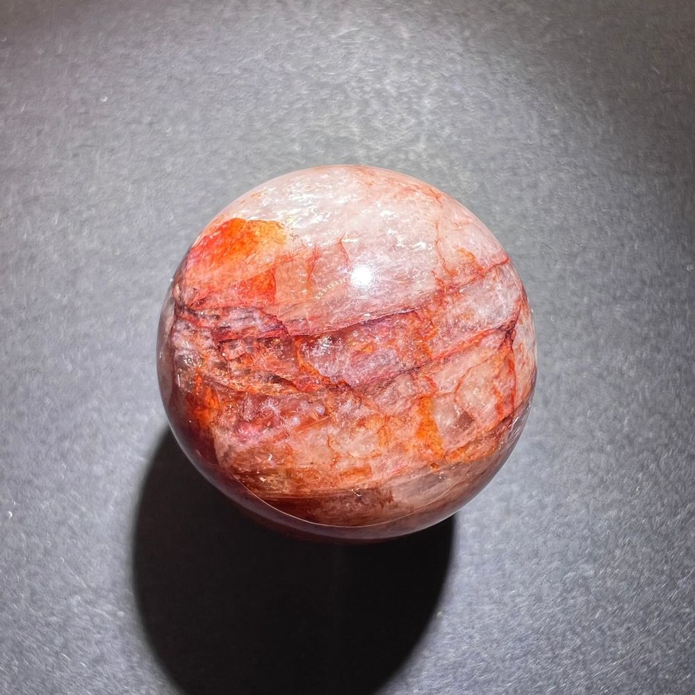 Fire Quartz Crystal Marble Sphere - Picture 6 of 10